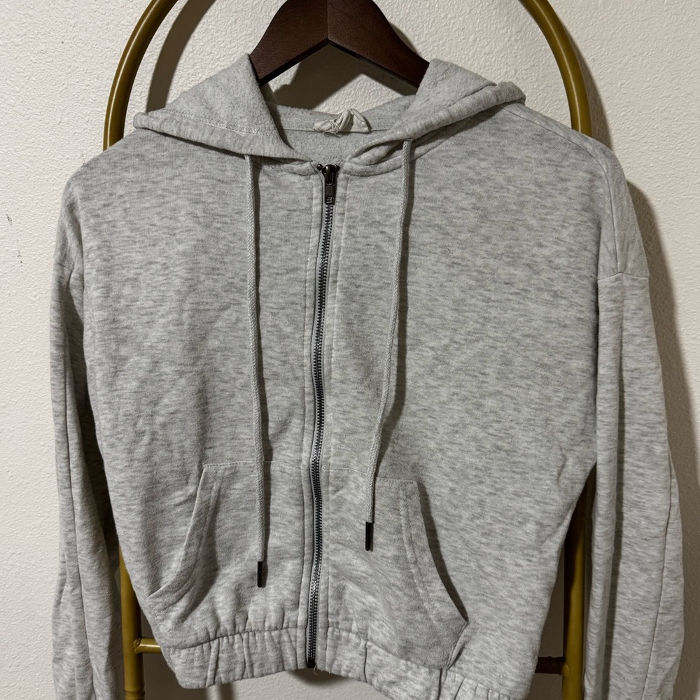 Heather Gray Zip-Up Hoodie